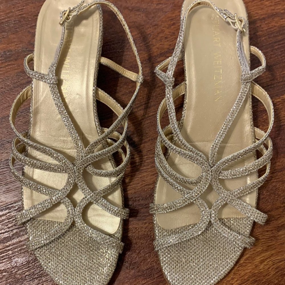 Stuart Weitzman Silver Sandals 8.5